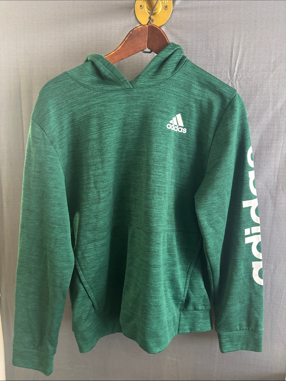 adidas Green Pullover Hoodie with White Logo